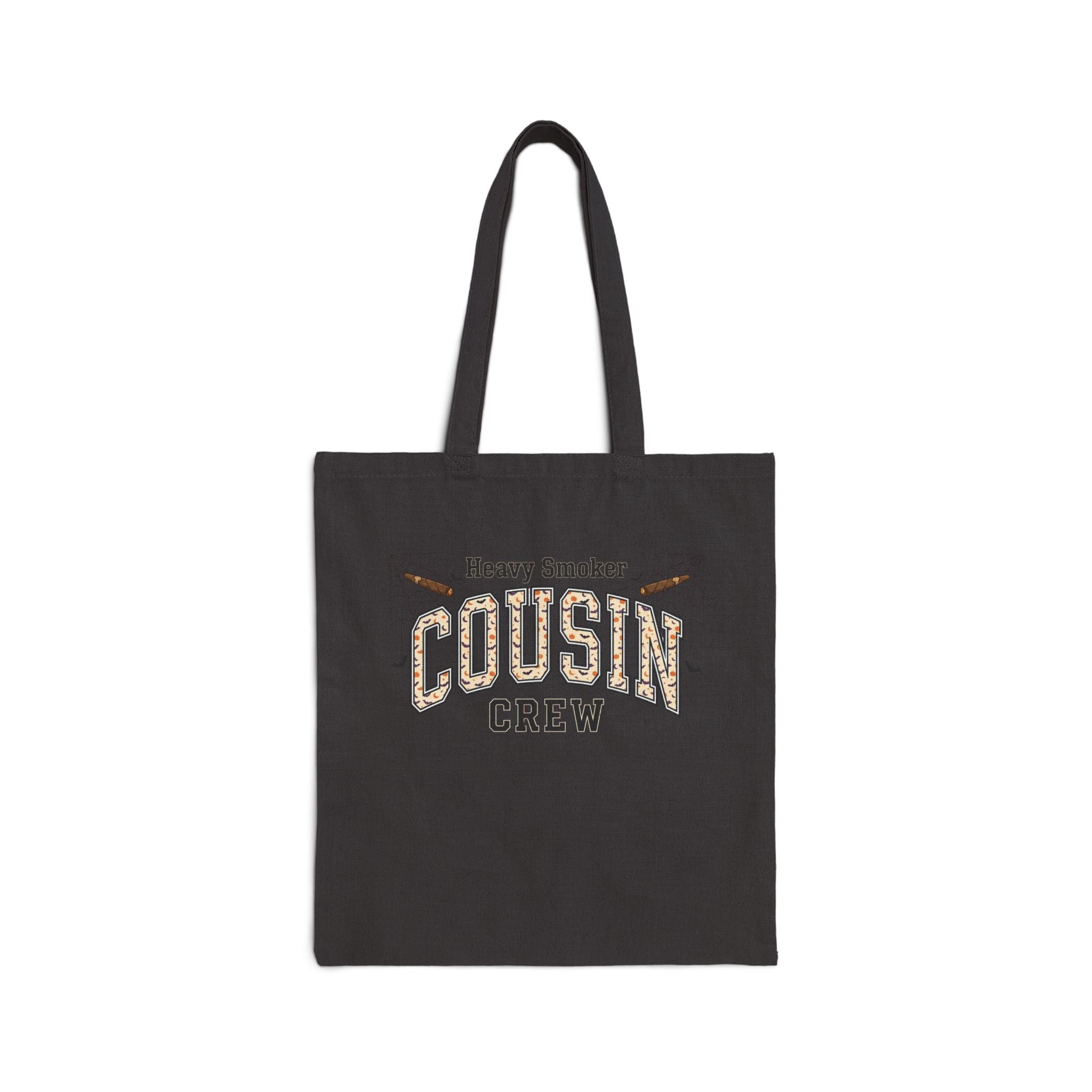 Cousin Crew Tote Bag – “Heavy Smoker” Vintage BBQ Cotton Canvas Tote