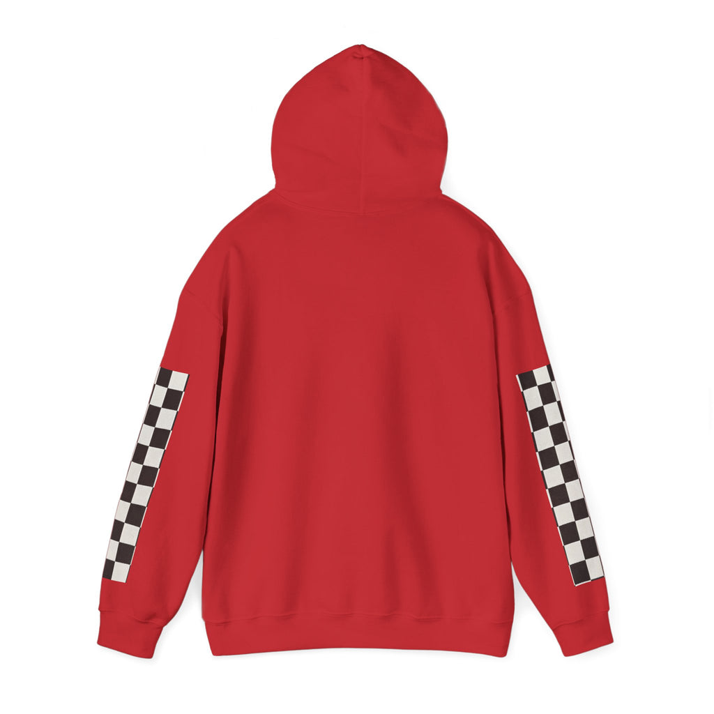Rose & Checkered Sleeve Hoodie — "Smile, You're Beautiful" Graphic