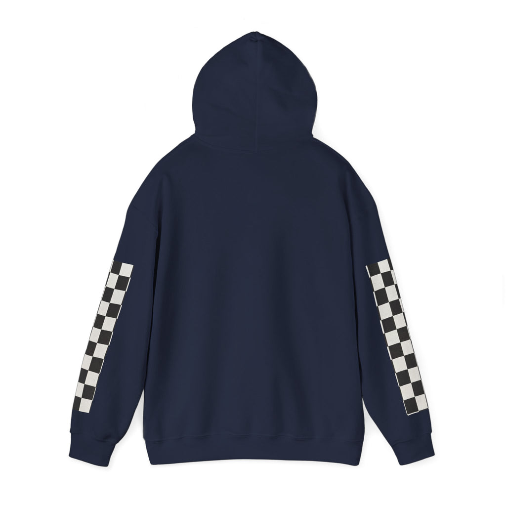 Rose & Checkered Sleeve Hoodie — "Smile, You're Beautiful" Graphic