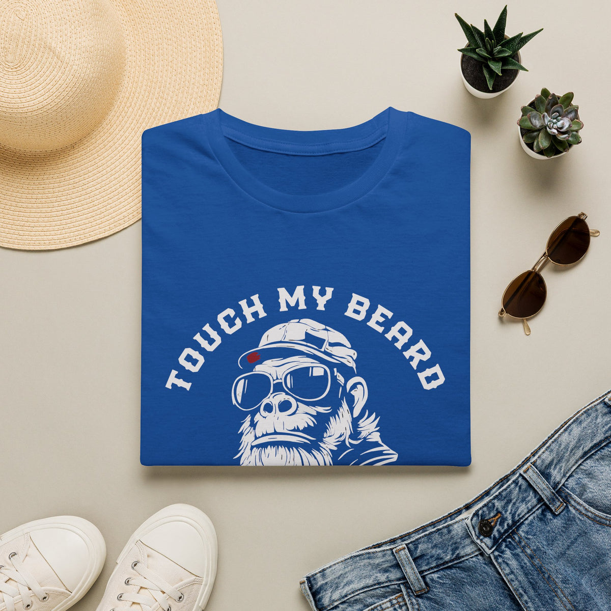 Touch My Beard T-Shirt — Funny Biker Ape Design