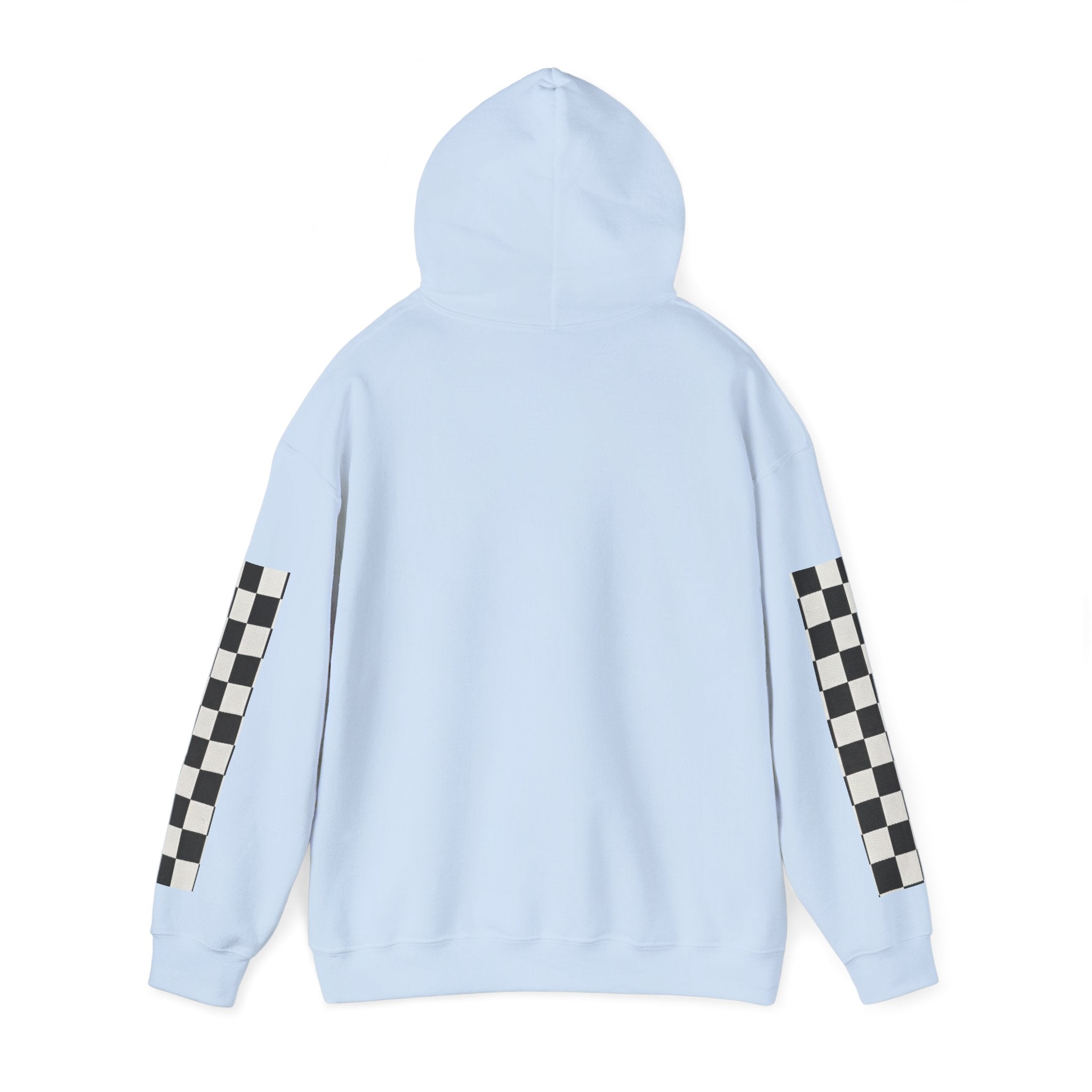 Rose & Checkered Sleeve Hoodie — "Smile, You're Beautiful" Graphic