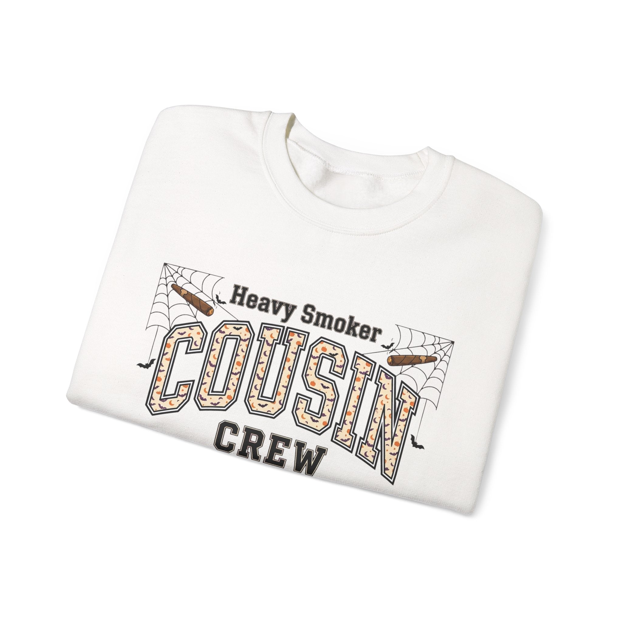 Cousin Crew Sweatshirt — "Heavy Smoker" Vintage College Style Crewneck