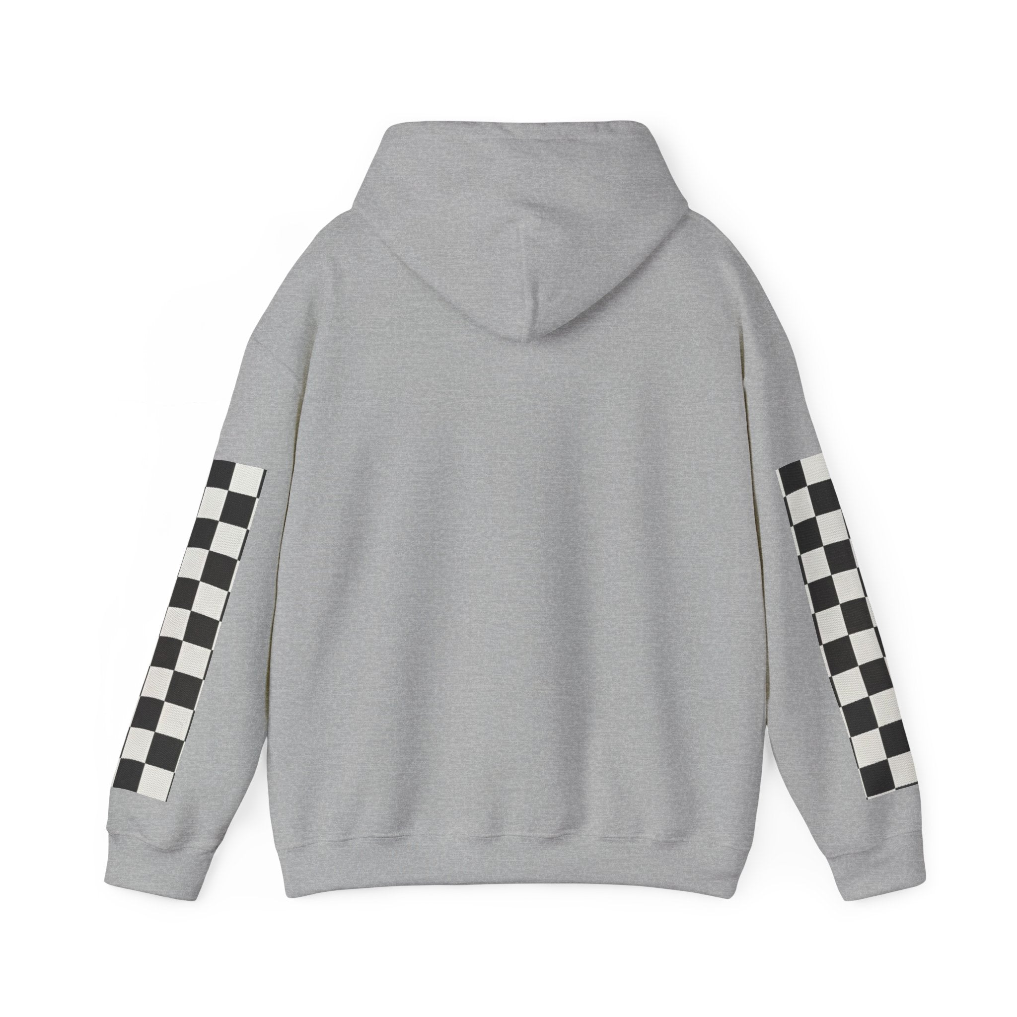 Rose & Checkered Sleeve Hoodie — "Smile, You're Beautiful" Graphic