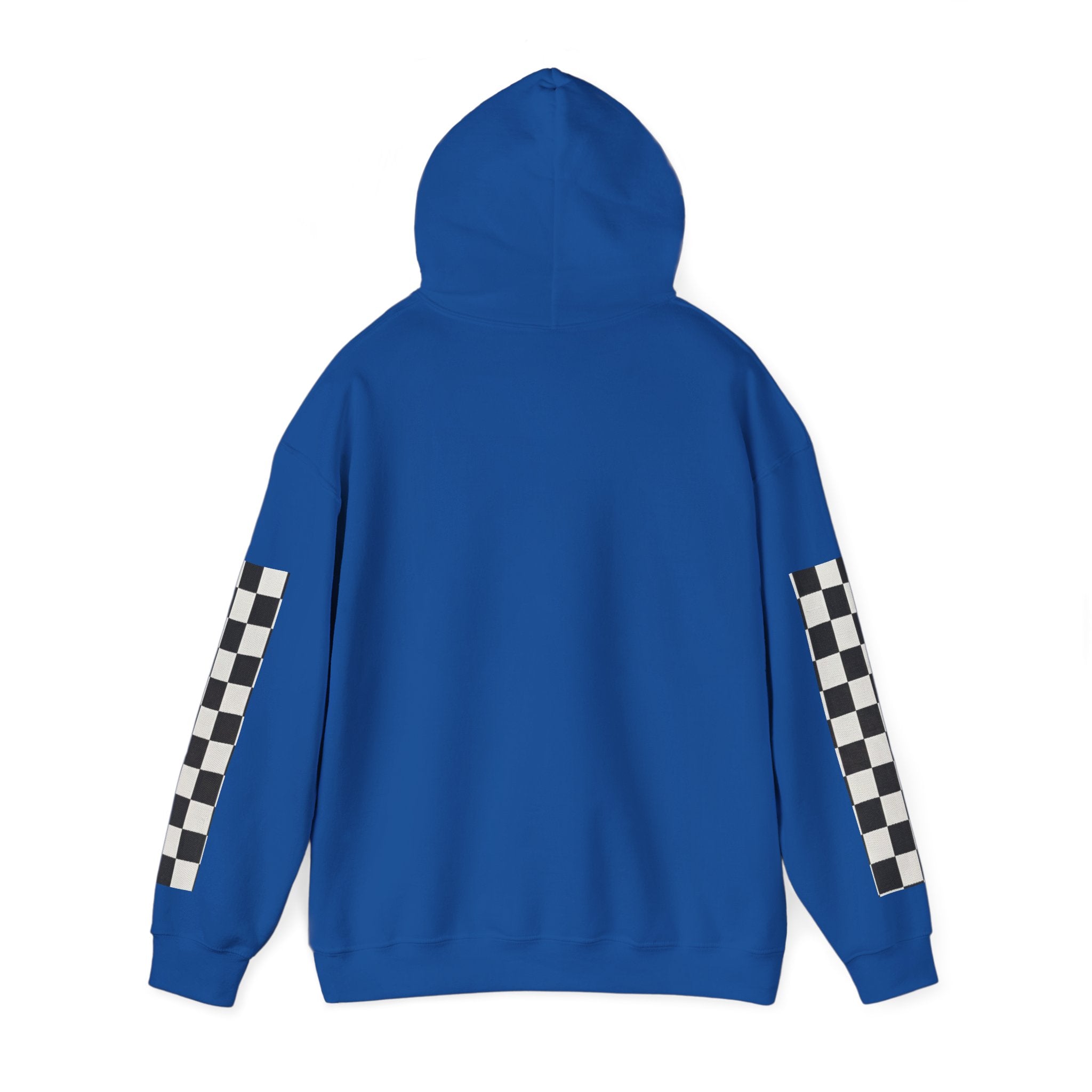 Rose & Checkered Sleeve Hoodie — "Smile, You're Beautiful" Graphic