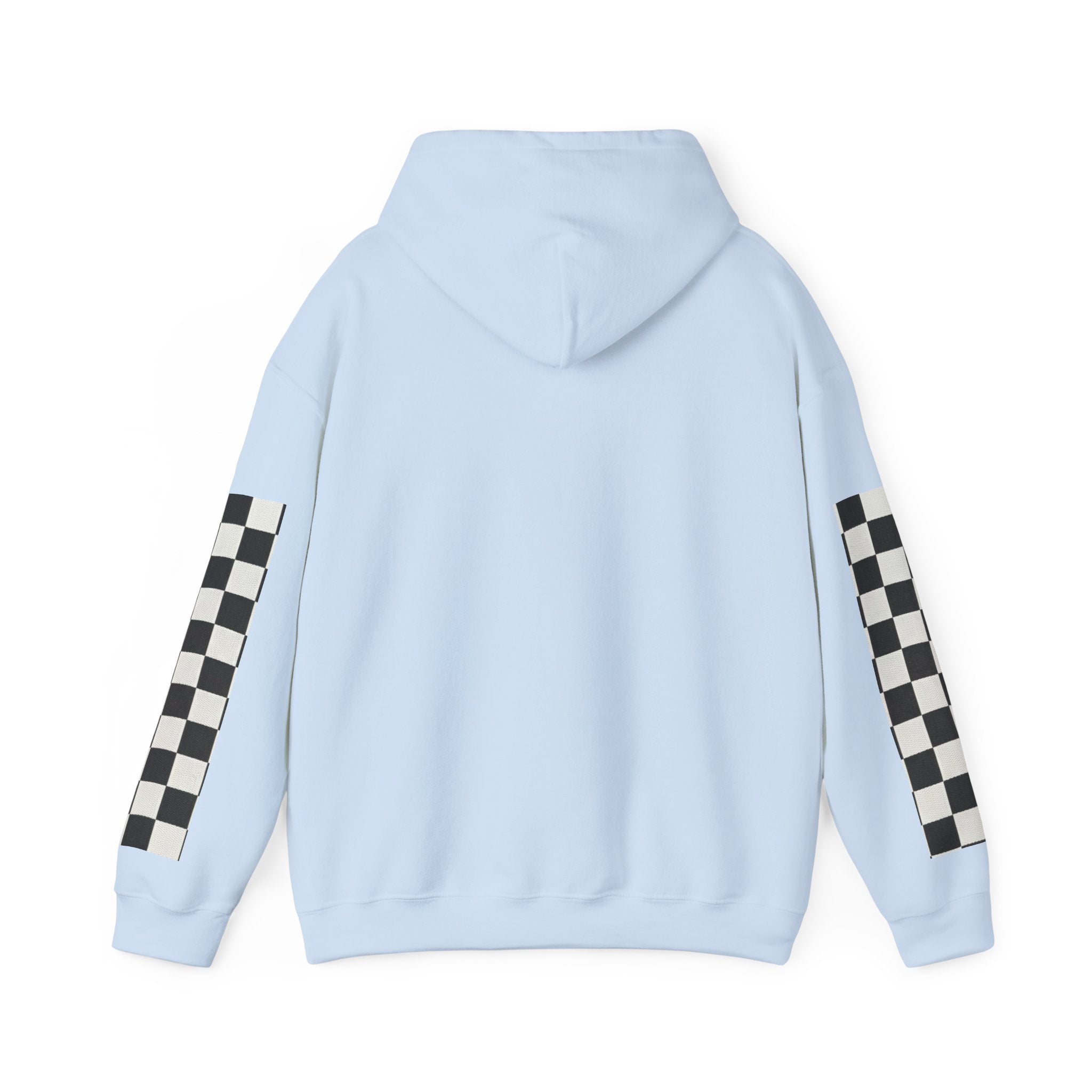 Rose & Checkered Sleeve Hoodie — "Smile, You're Beautiful" Graphic
