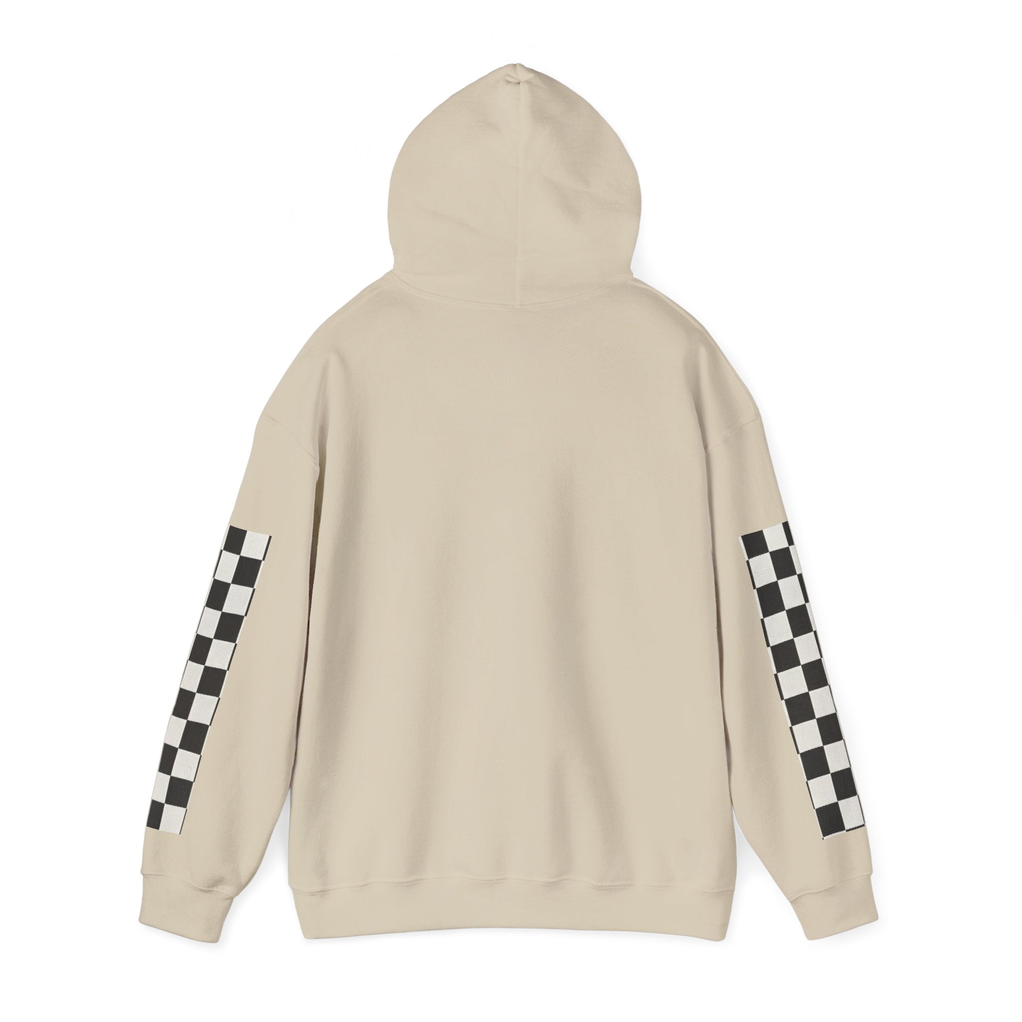 Rose & Checkered Sleeve Hoodie — "Smile, You're Beautiful" Graphic