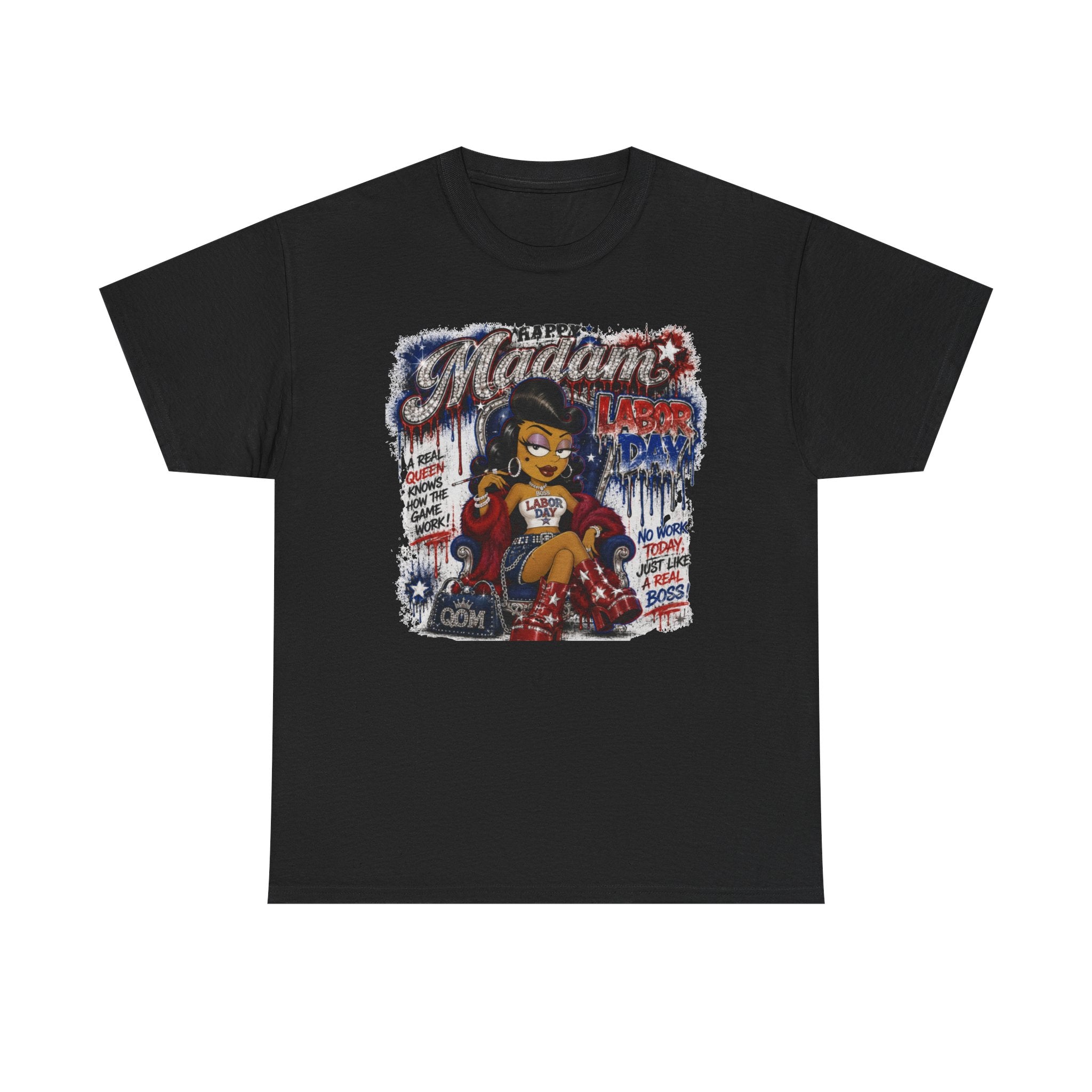 Vintage Pinup Tee — "Madame" Patriotic Rockabilly Graphic T-Shirt