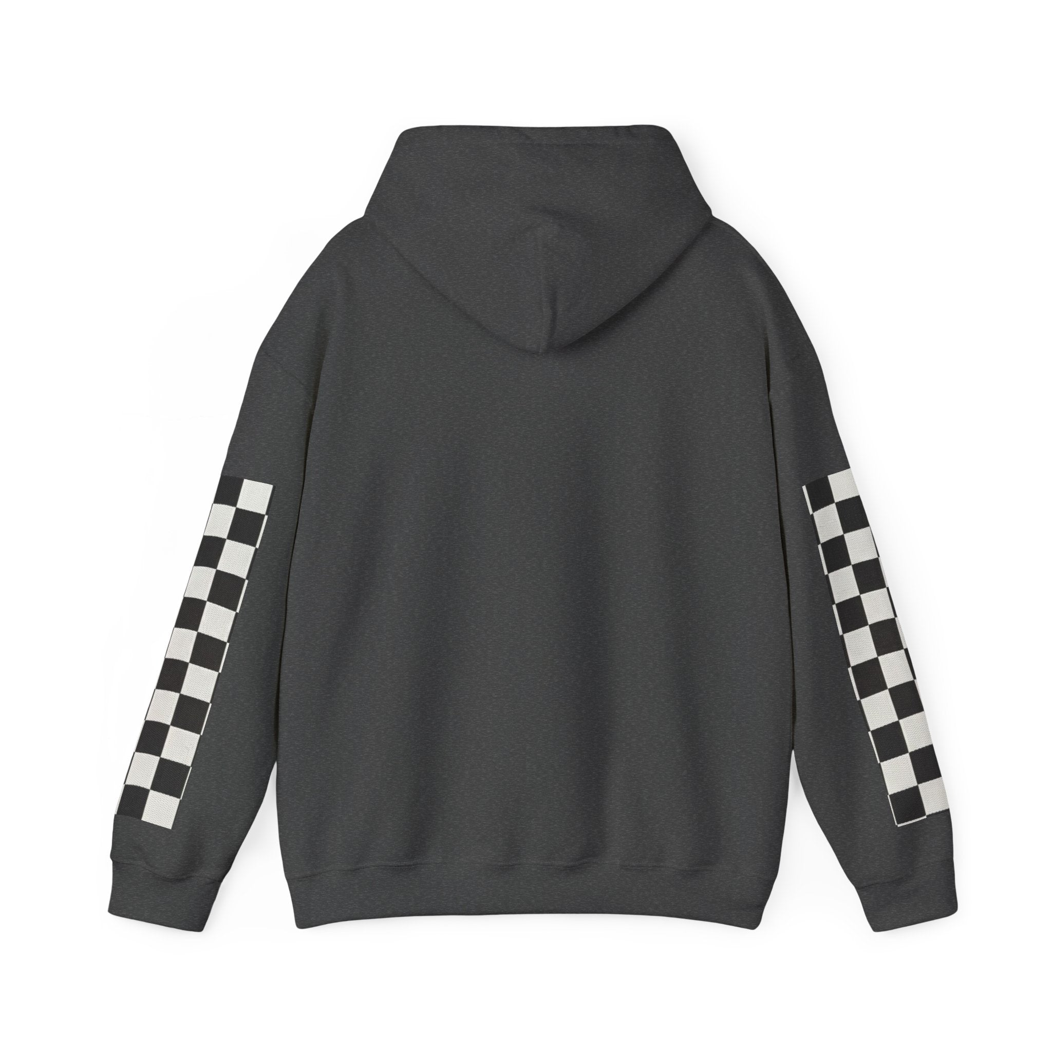 Rose & Checkered Sleeve Hoodie — "Smile, You're Beautiful" Graphic