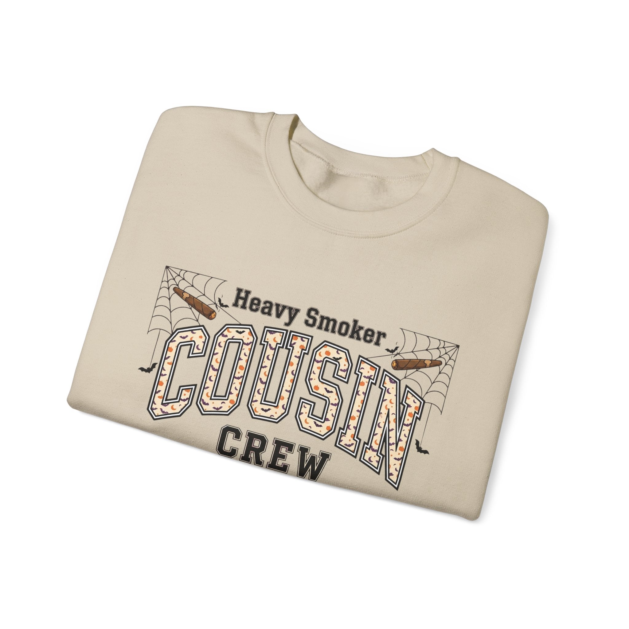 Cousin Crew Sweatshirt — "Heavy Smoker" Vintage College Style Crewneck
