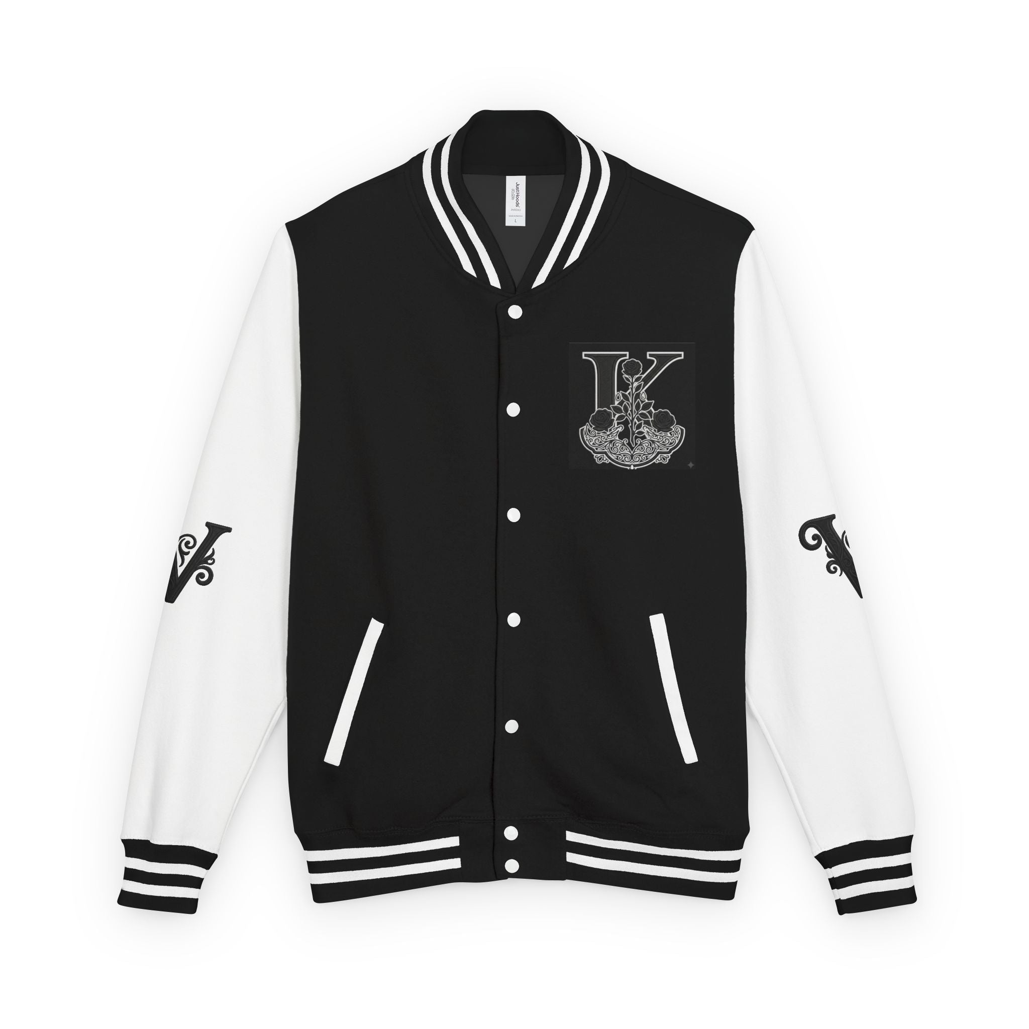 Letterman Jacket — 'Vivid Vibes' Floral Skull Varsity Jacket