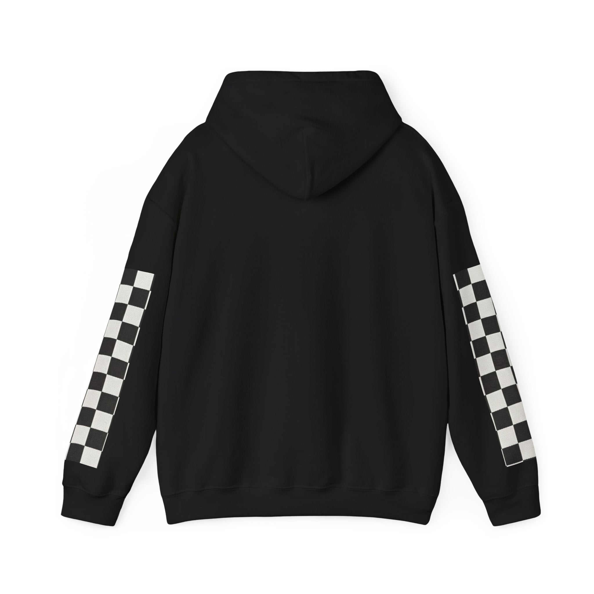 Rose & Checkered Sleeve Hoodie — "Smile, You're Beautiful" Graphic