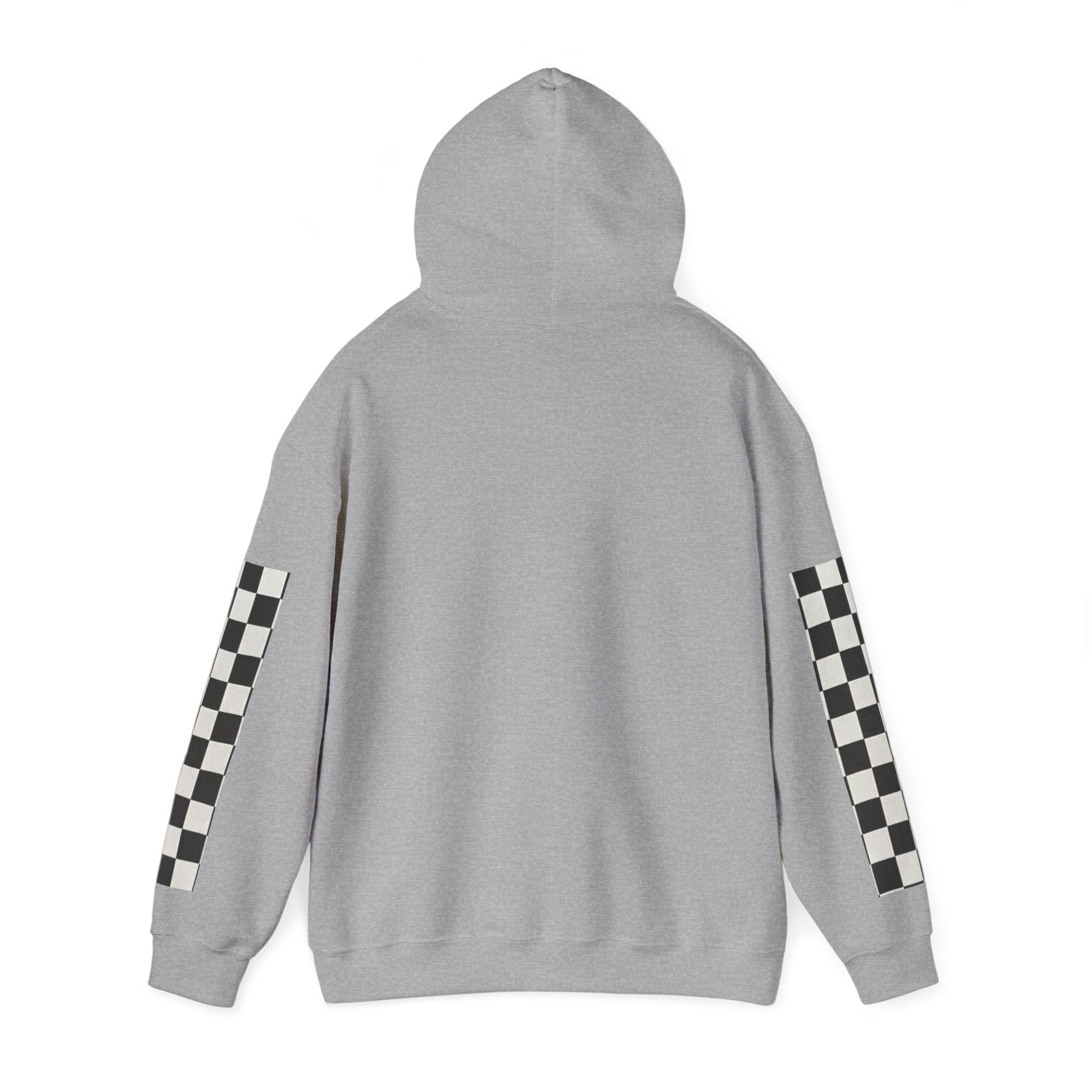 Rose & Checkered Sleeve Hoodie — "Smile, You're Beautiful" Graphic