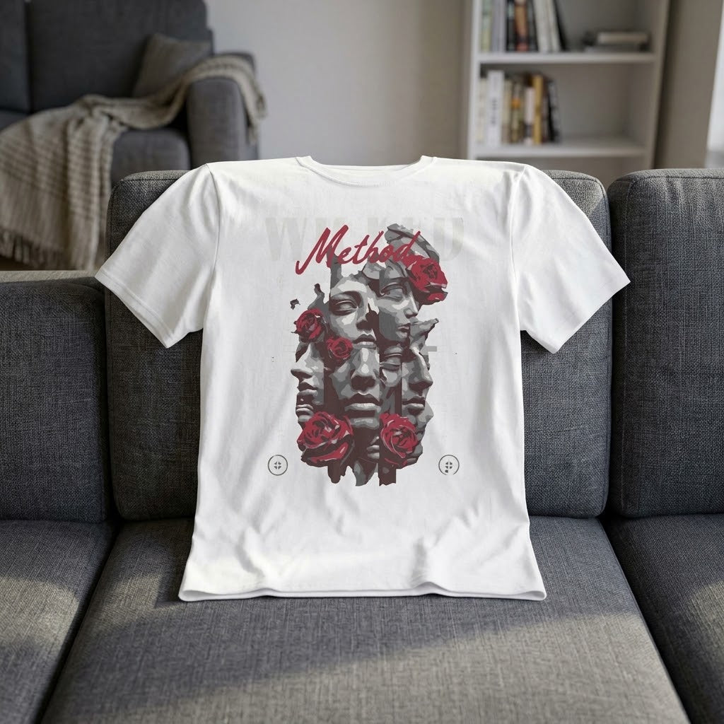 Method Roses Graphic T-Shirt — Vintage Statue Art Tee