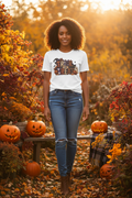 Trick or Treat Halloween T-Shirt — Spooky Pumpkin, Ghost & Black Cat Tee