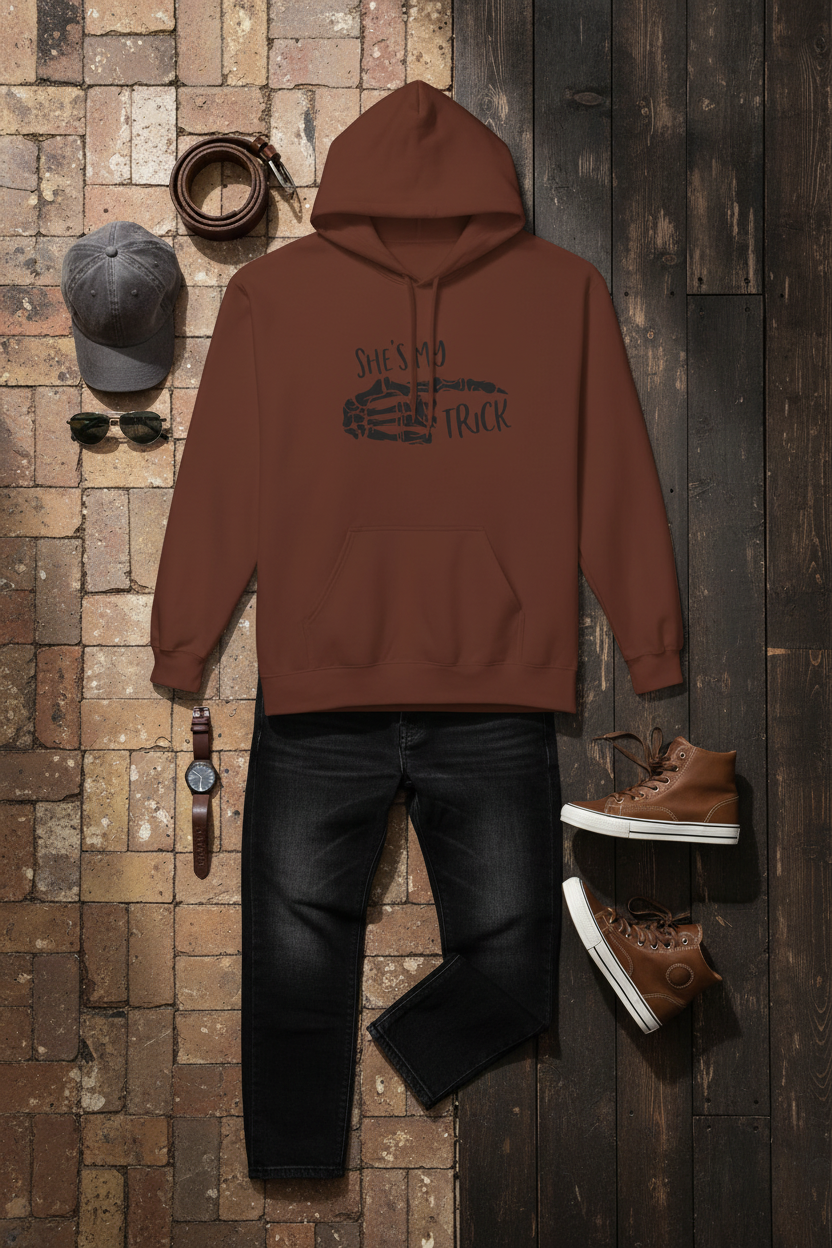 She’s My Trick Skeleton Hand Hoodie — Funny Couples Truck Lover Pullover