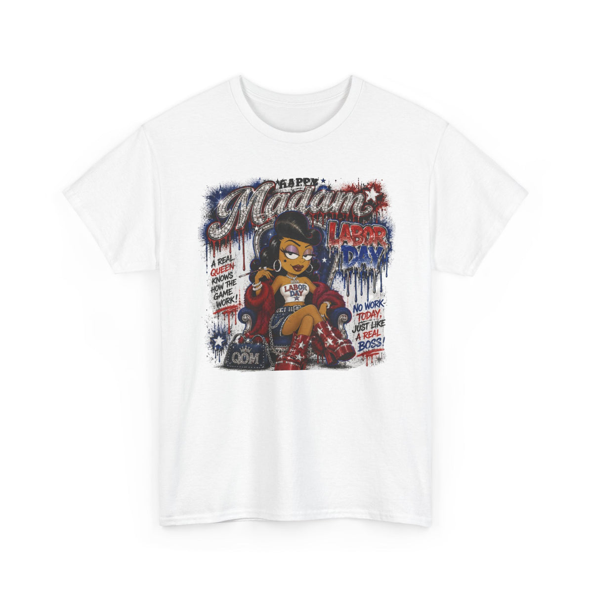 Vintage Pinup Tee — "Madame" Patriotic Rockabilly Graphic T-Shirt