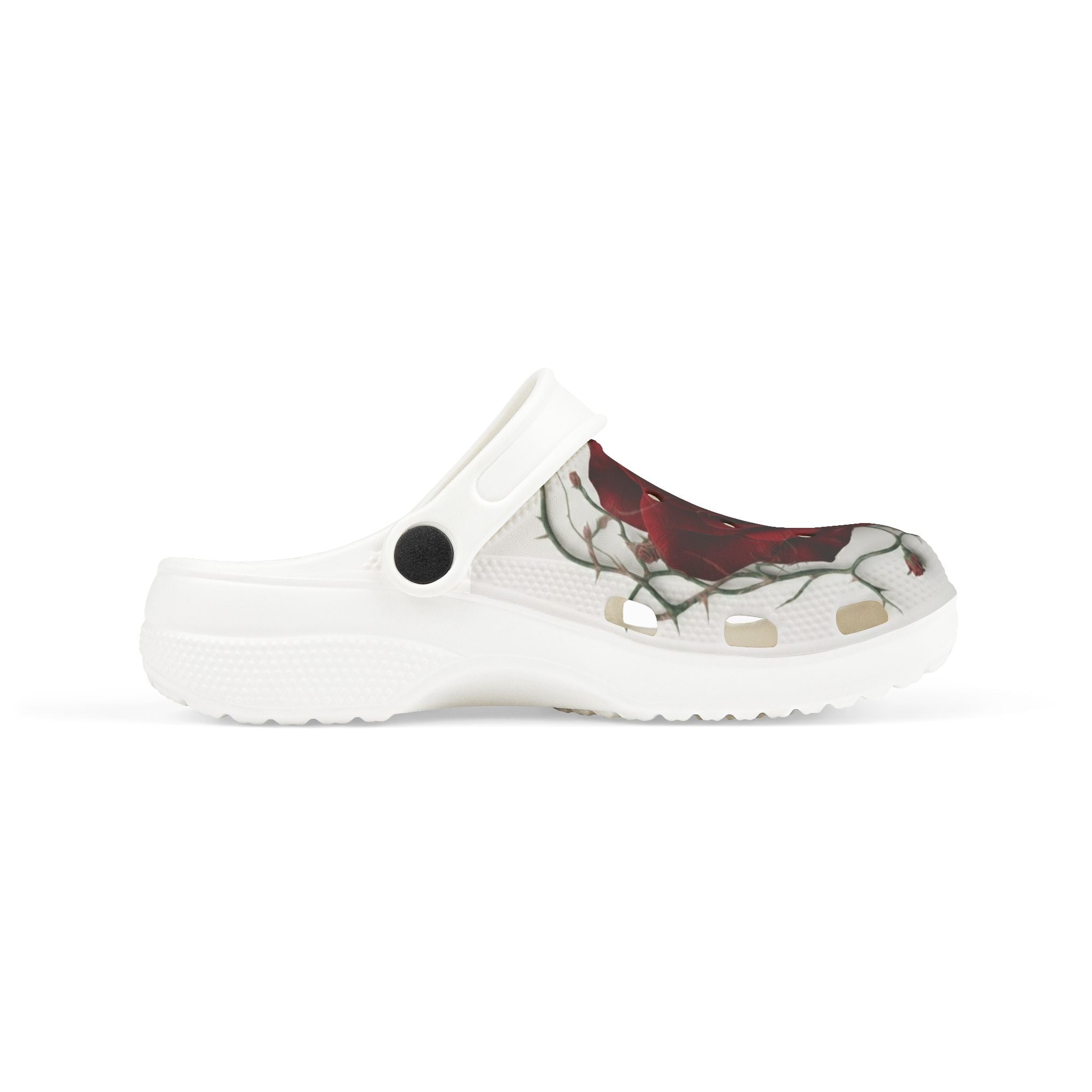 Kids Foam Clogs — Red Rose Marble All-Over Print