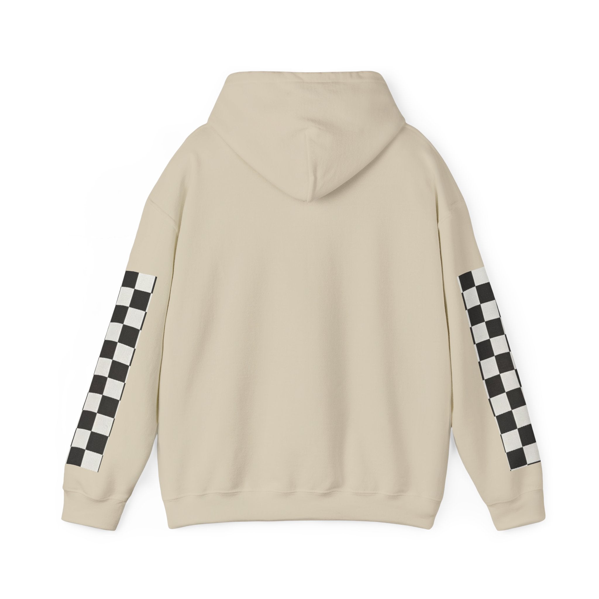Rose & Checkered Sleeve Hoodie — "Smile, You're Beautiful" Graphic