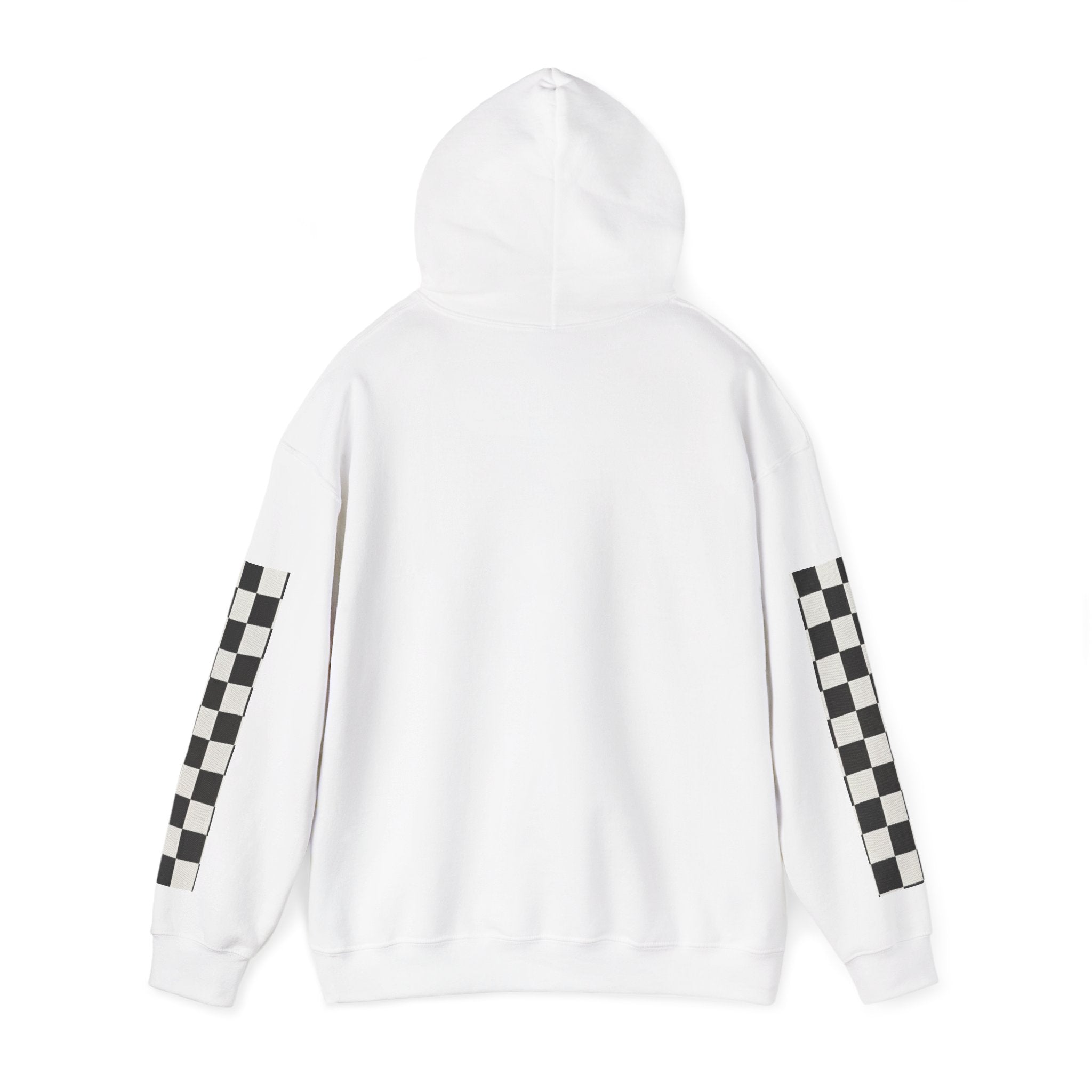 Rose & Checkered Sleeve Hoodie — "Smile, You're Beautiful" Graphic
