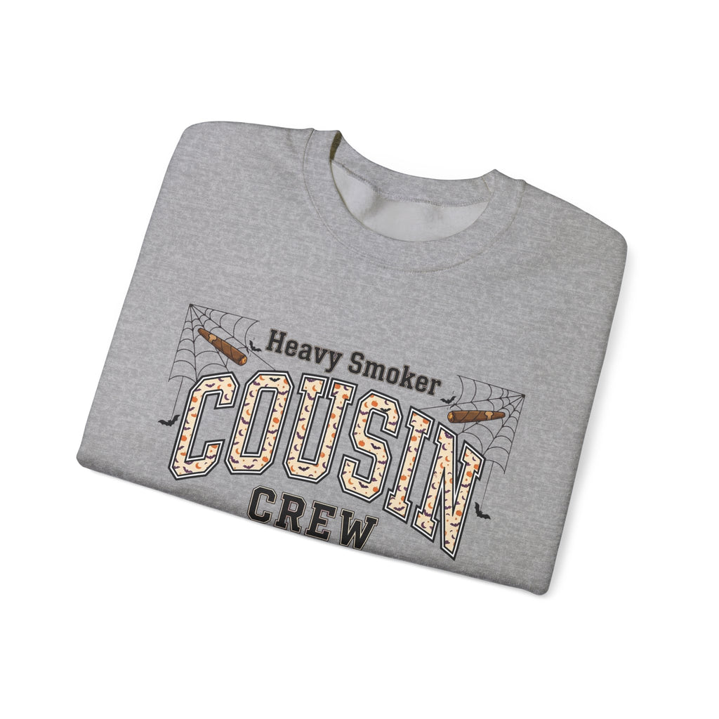 Cousin Crew Sweatshirt — "Heavy Smoker" Vintage College Style Crewneck