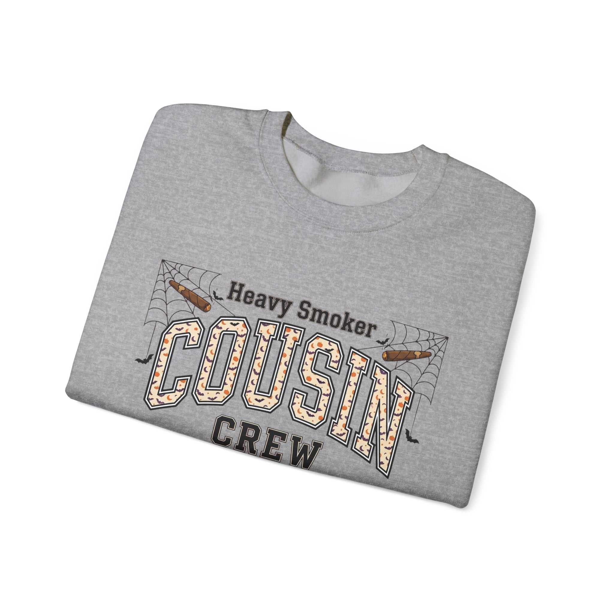 Cousin Crew Sweatshirt — "Heavy Smoker" Vintage College Style Crewneck