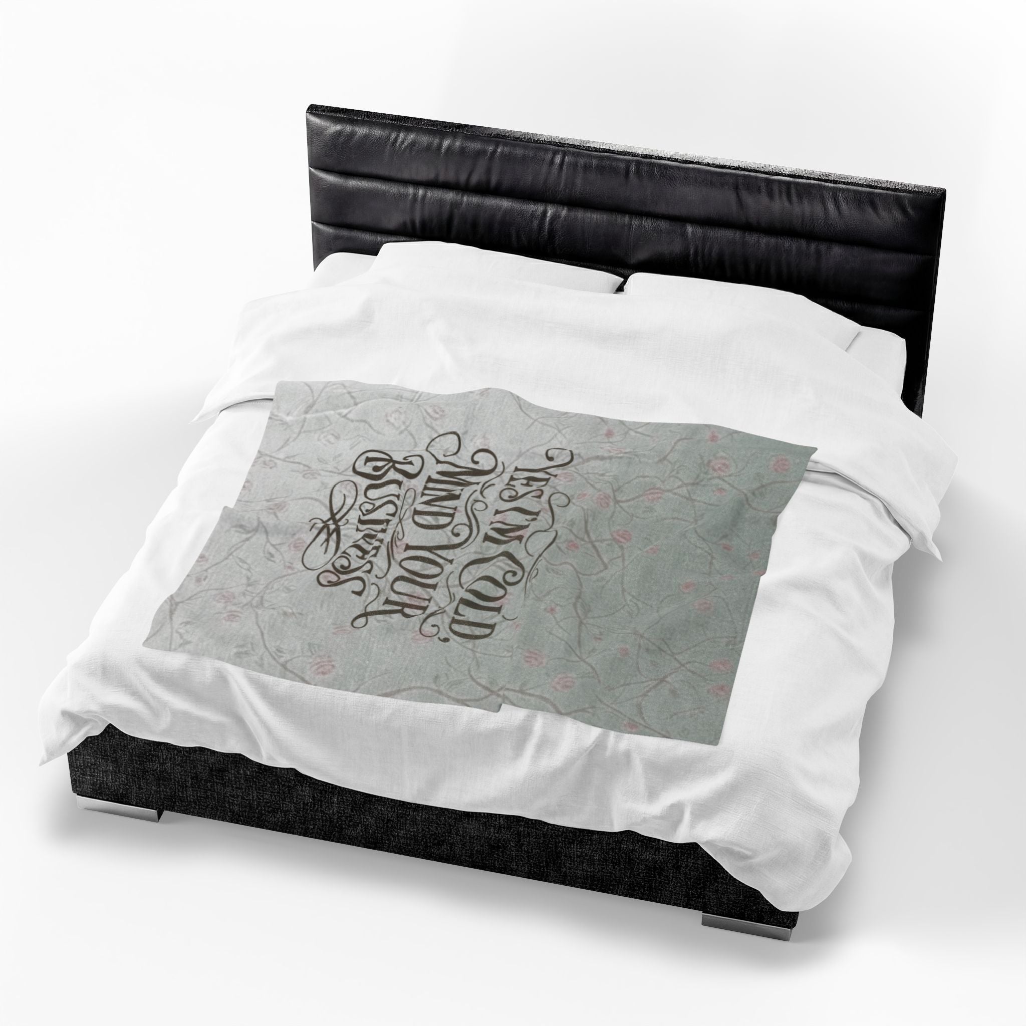 Velveteen Plush Blanket - "Yes I'm Cold, Mind Your Business" Cozy Throw for Home, Gifts & Winter