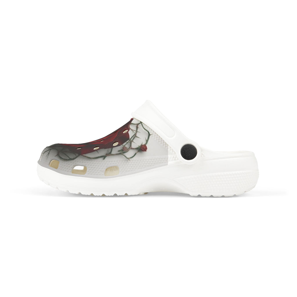 Kids Foam Clogs — Red Rose Marble All-Over Print