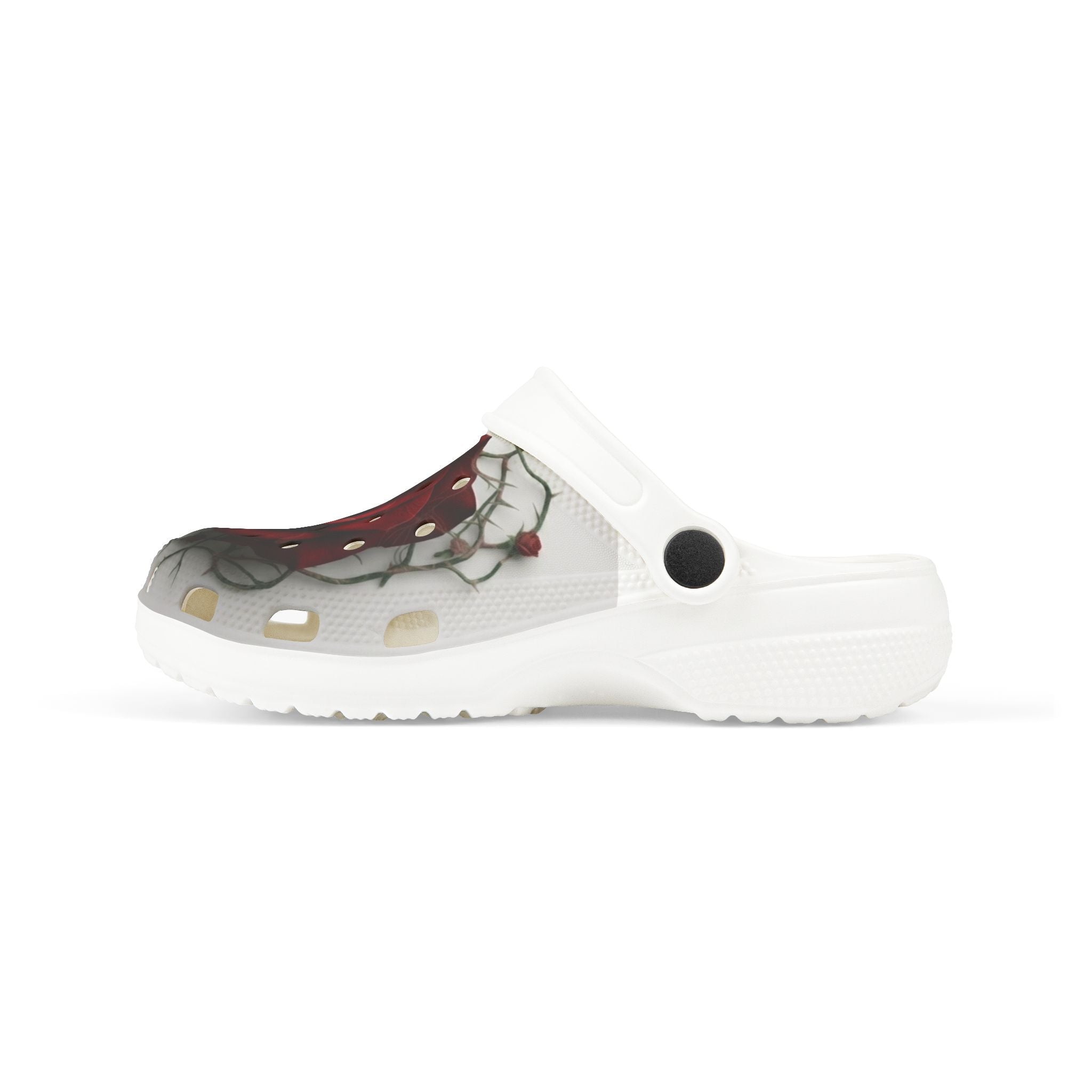 Kids Foam Clogs — Red Rose Marble All-Over Print