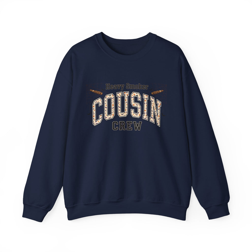 Cousin Crew Sweatshirt — "Heavy Smoker" Vintage College Style Crewneck