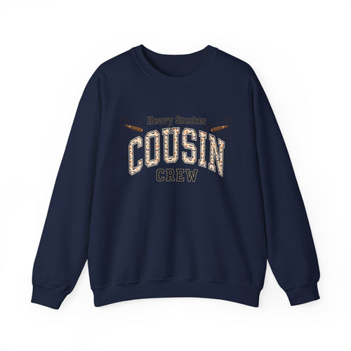 Cousin Crew Sweatshirt — "Heavy Smoker" Vintage College Style Crewneck