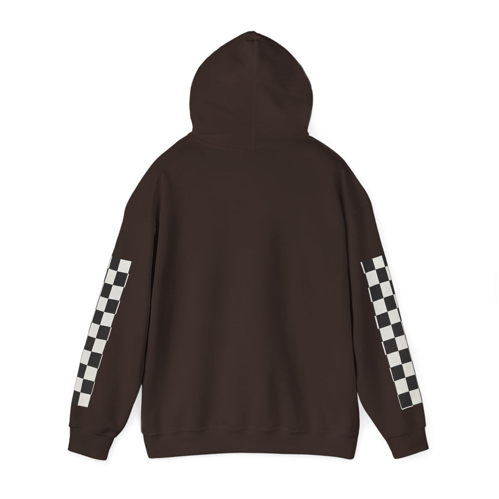 Rose & Checkered Sleeve Hoodie — "Smile, You're Beautiful" Graphic