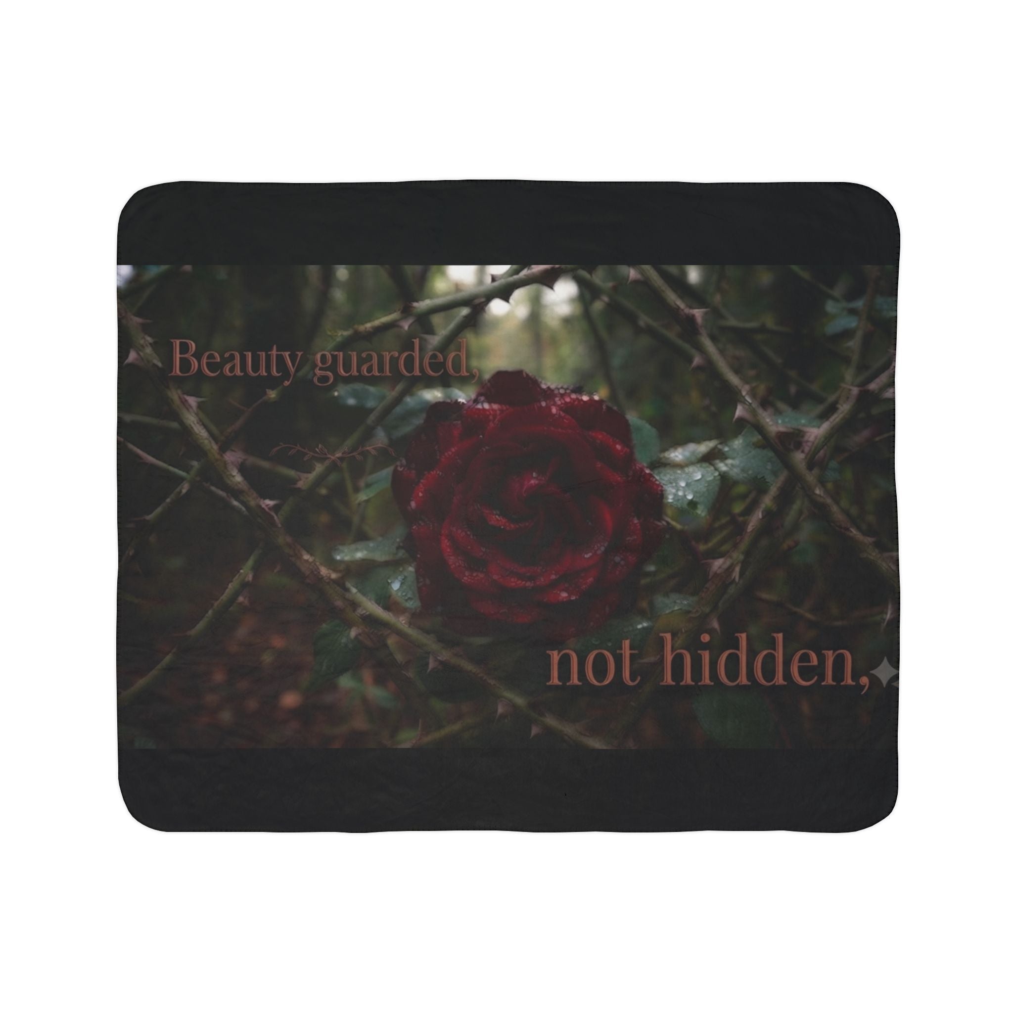 Gothic Rose Sherpa Blanket – Cozy Fleece Throw | Dark Aesthetic Room Decor Gift