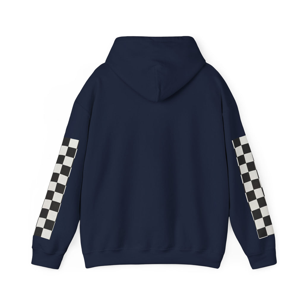 Rose & Checkered Sleeve Hoodie — "Smile, You're Beautiful" Graphic