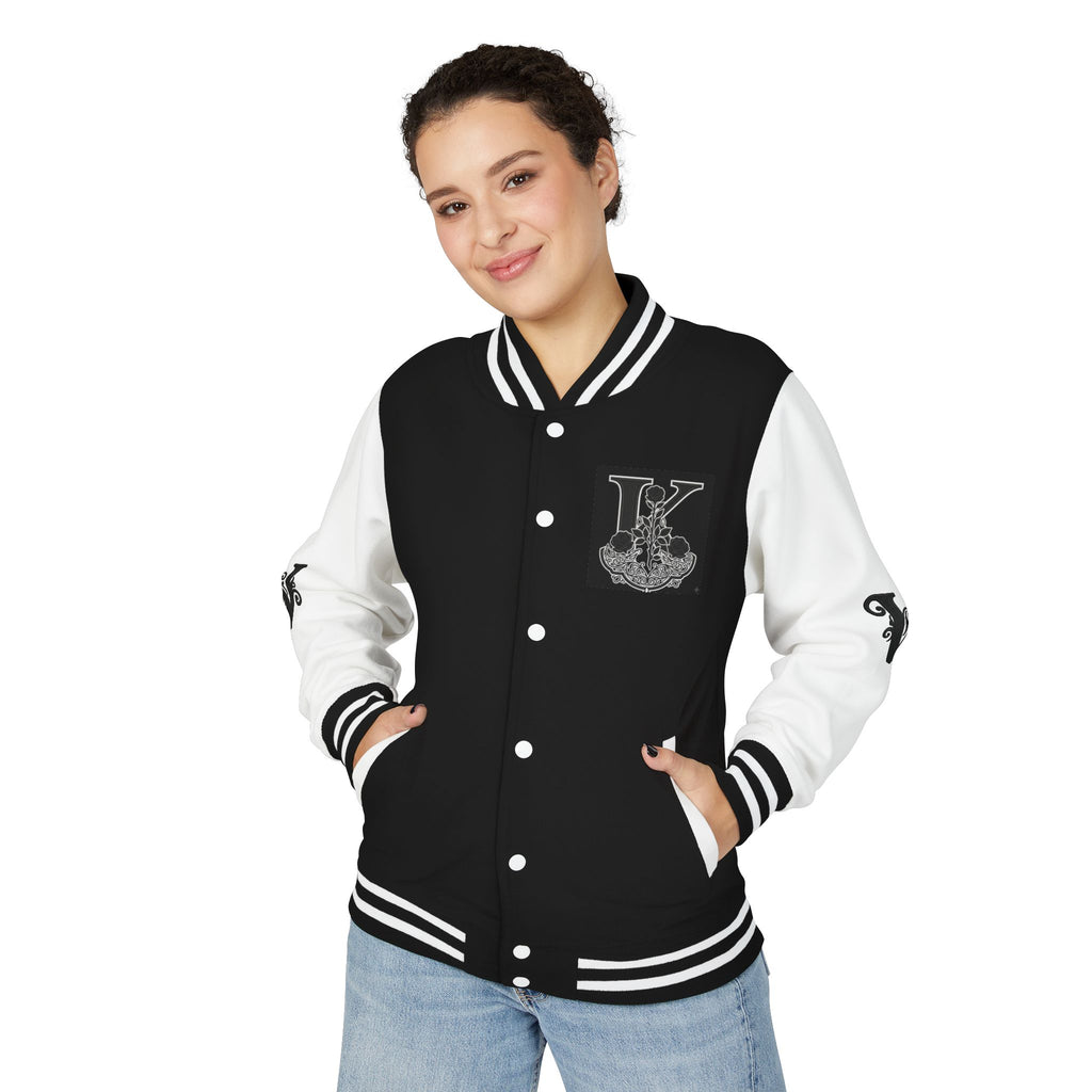 Letterman Jacket — 'Vivid Vibes' Floral Skull Varsity Jacket