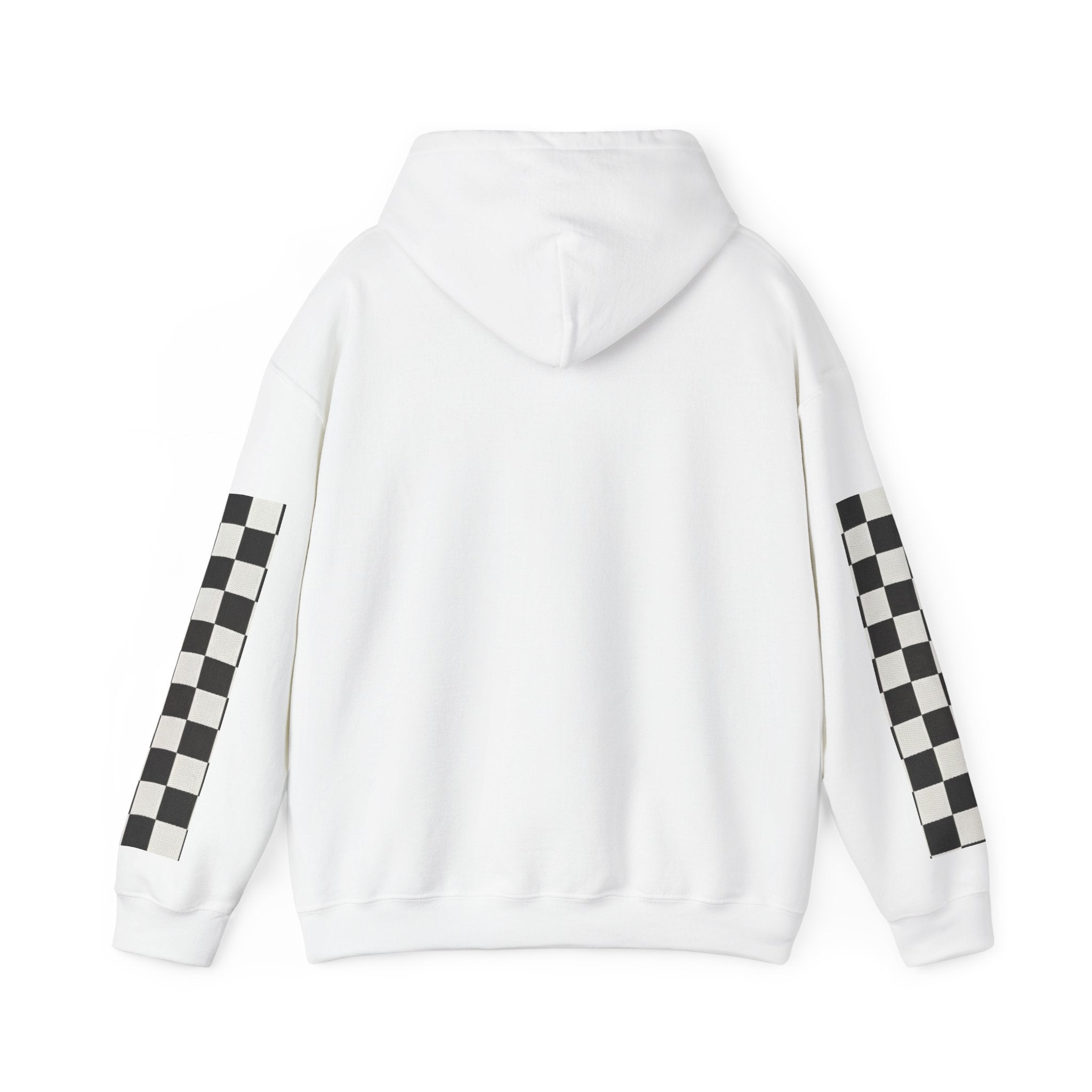 Rose & Checkered Sleeve Hoodie — "Smile, You're Beautiful" Graphic