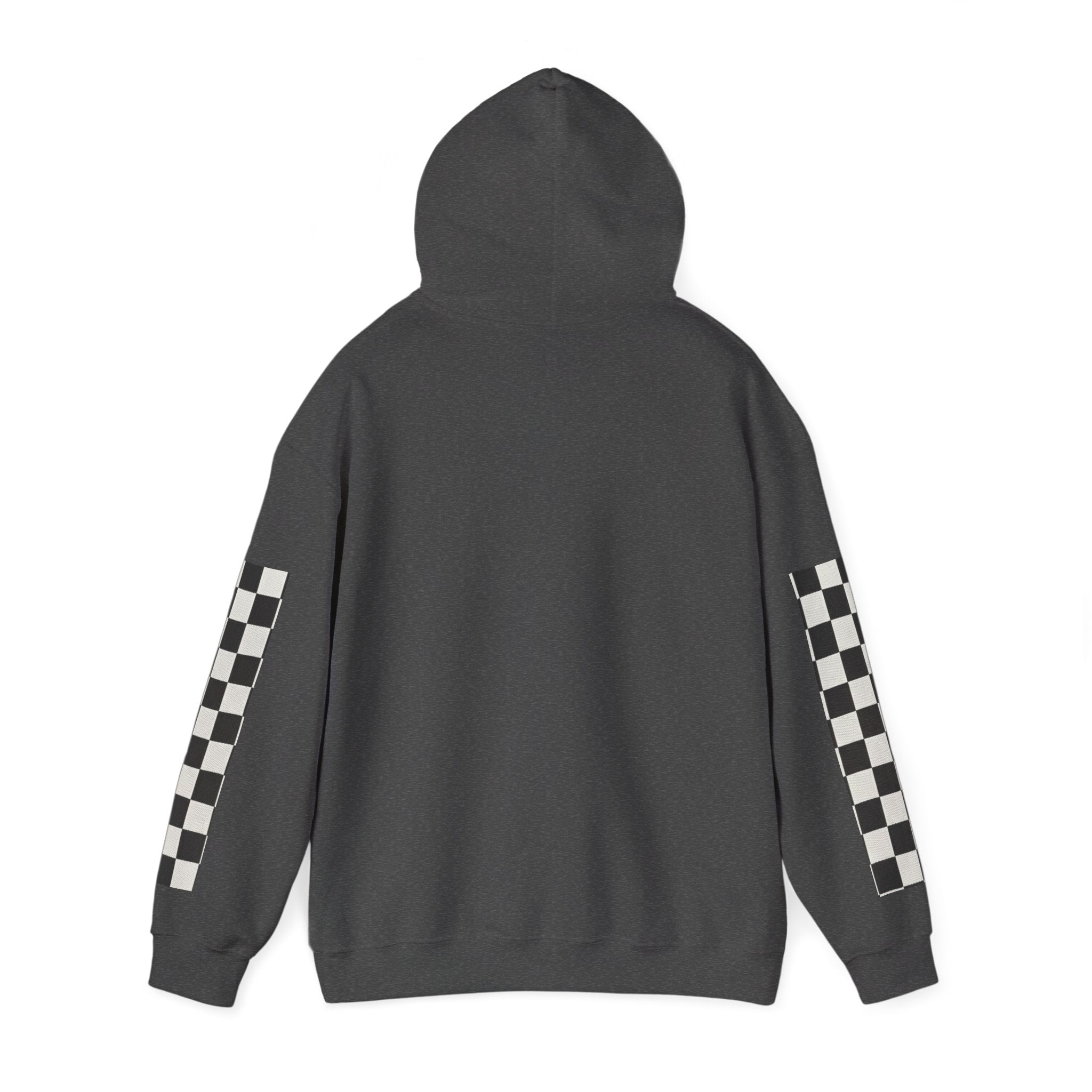 Rose & Checkered Sleeve Hoodie — "Smile, You're Beautiful" Graphic