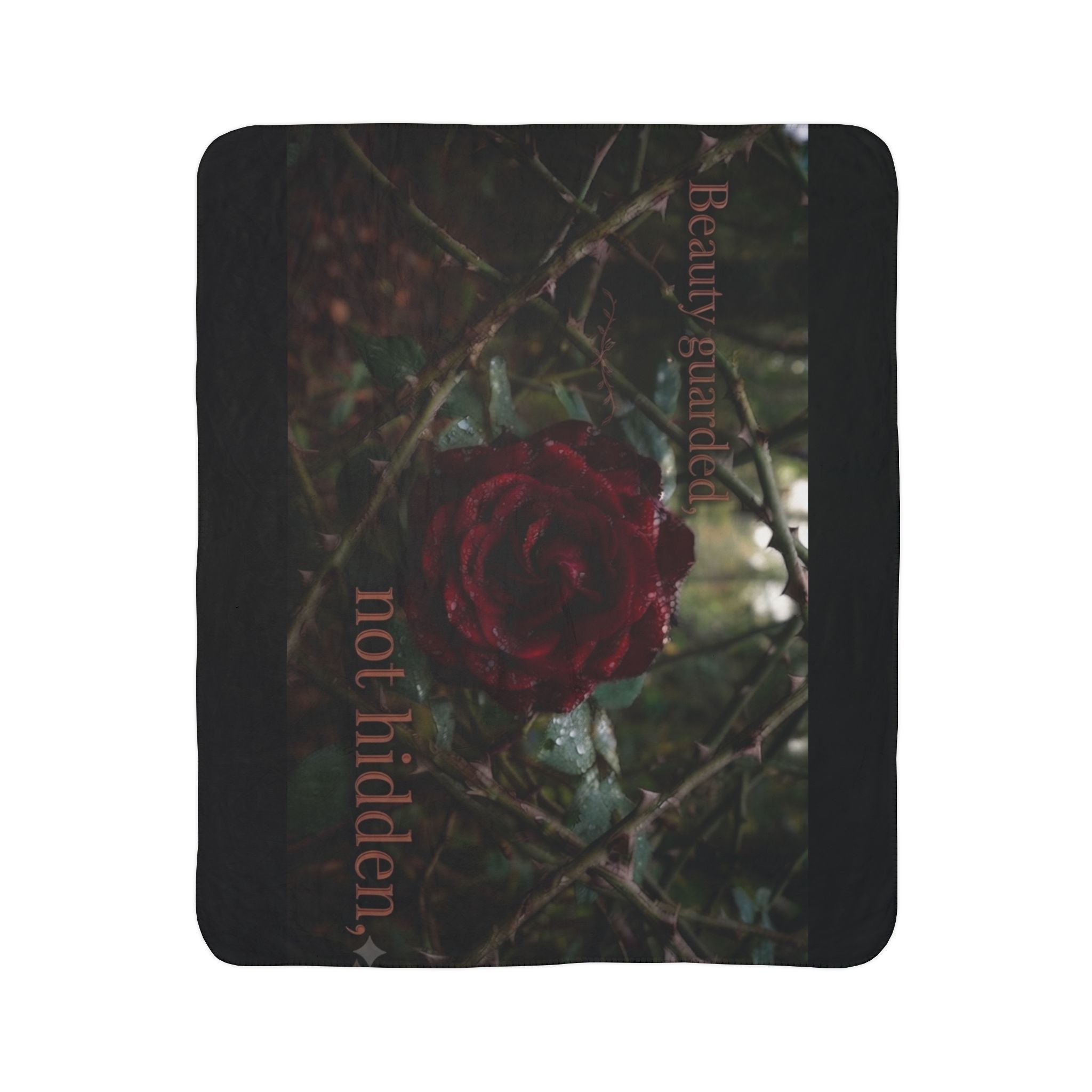 Gothic Rose Sherpa Blanket – Cozy Fleece Throw | Dark Aesthetic Room Decor Gift