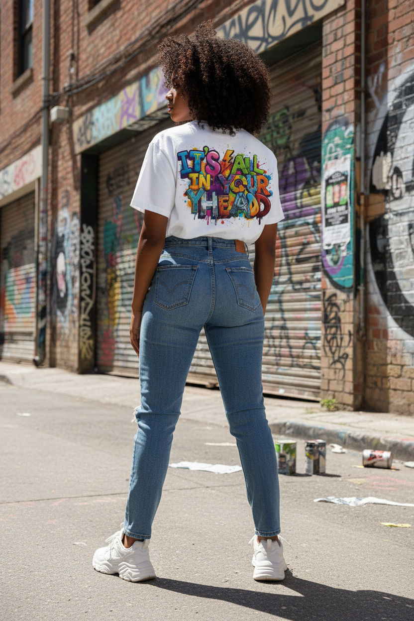 Creative Mind T-Shirt — "It's All In Your Head" Colorful Graffiti Design