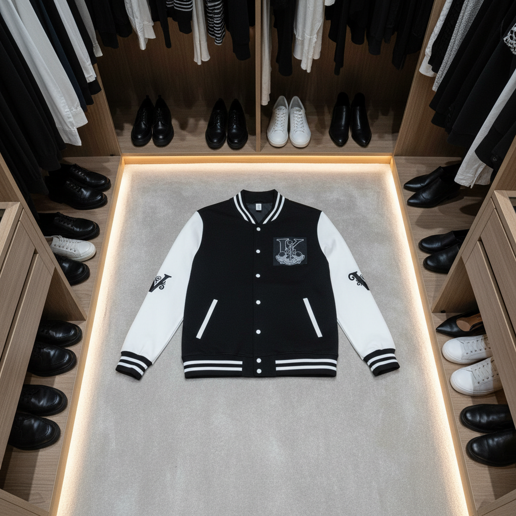 Letterman Jacket — 'Vivid Vibes' Floral Skull Varsity Jacket