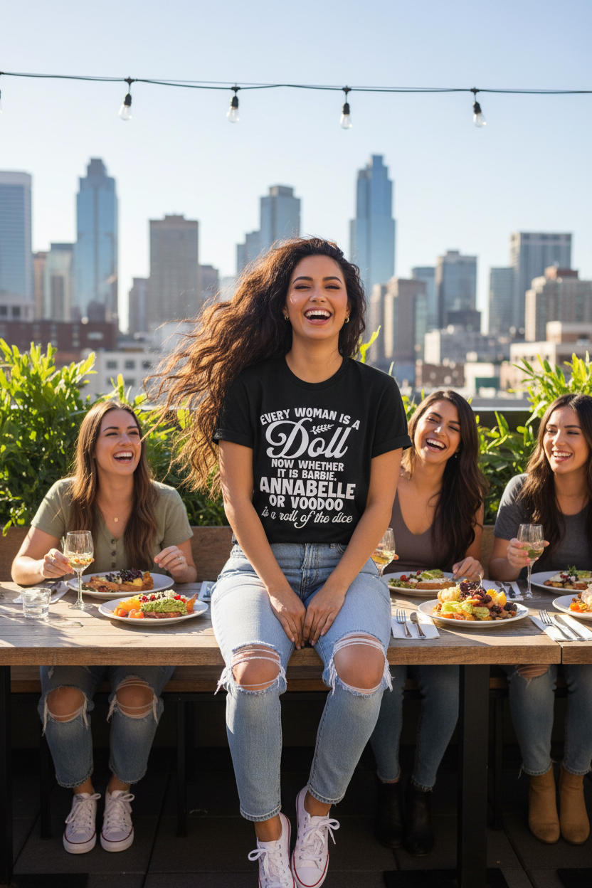 Playful Women's Graphic Shirt – "Every Woman Is A Doll"