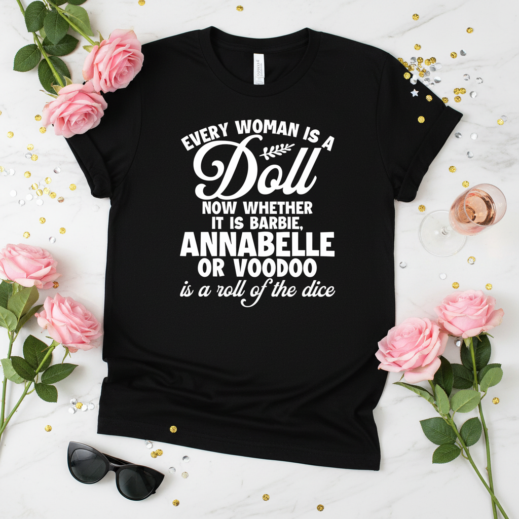 Playful Women's Graphic Shirt – "Every Woman Is A Doll"
