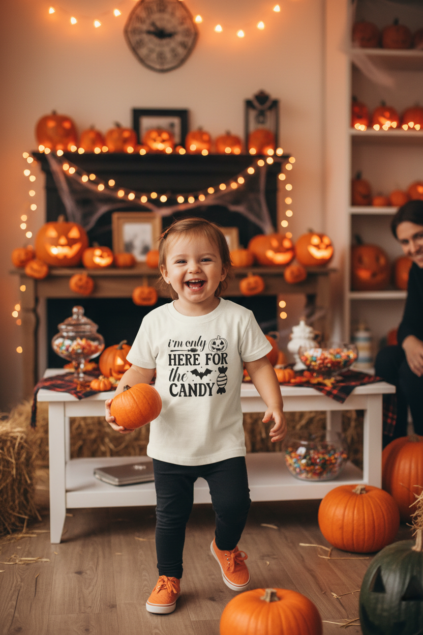Here for the candy Toddler Short Sleeve Tee