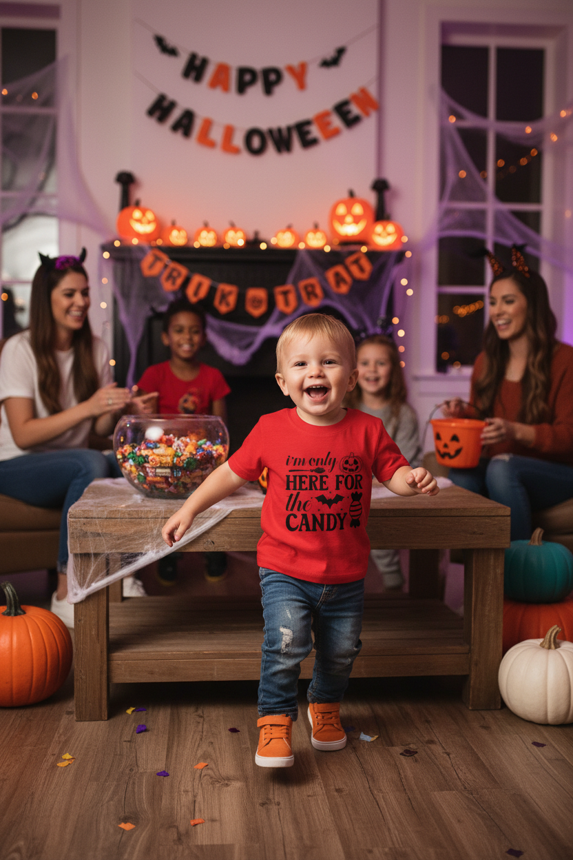 Here for the candy Toddler Short Sleeve Tee