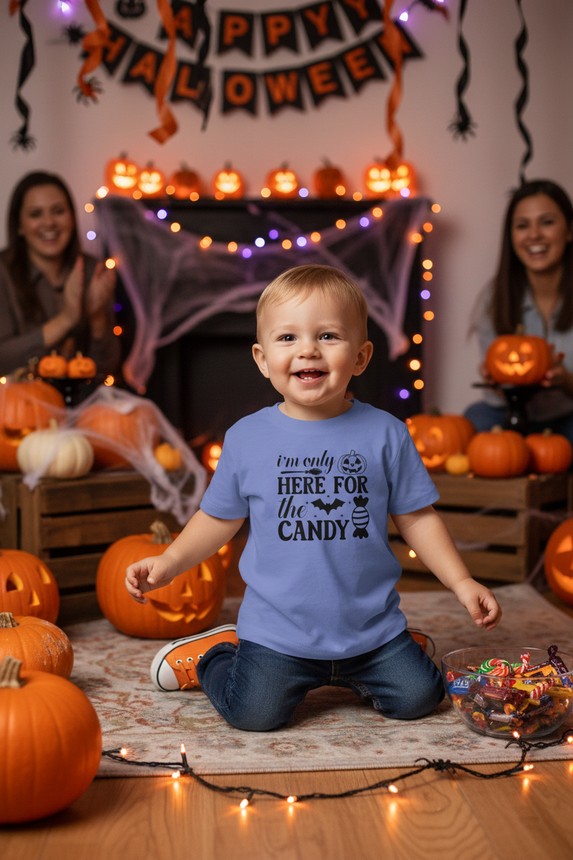 Here for the candy Toddler Short Sleeve Tee