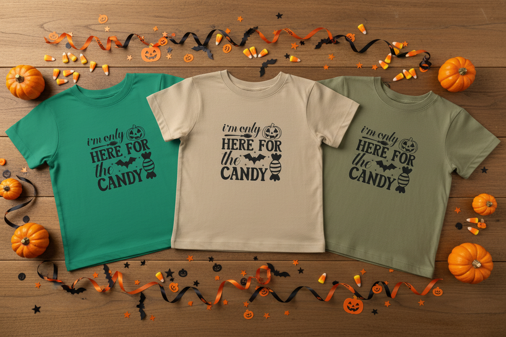 Here for the candy Toddler Short Sleeve Tee